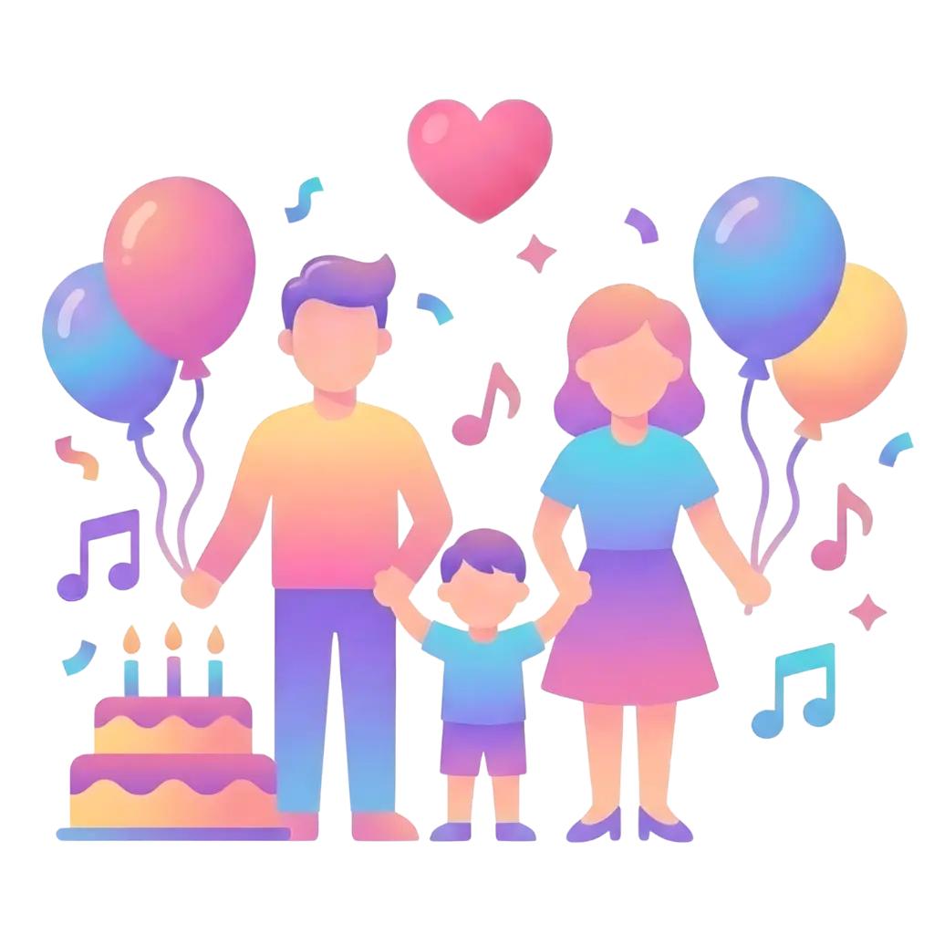 Parents planning a child birthday party with family — Evynt wishlist avoids duplicate gifts